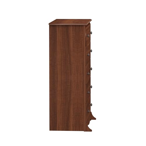 Prepac Sonoma Traditional 5-Drawer Tall Dresser for Bedroom, Functional Bedroom Dresser Chest of Drawers 16" D x 31.5" W x 45.12" H, Cherry, CDC-3345 - WoodArtSupply