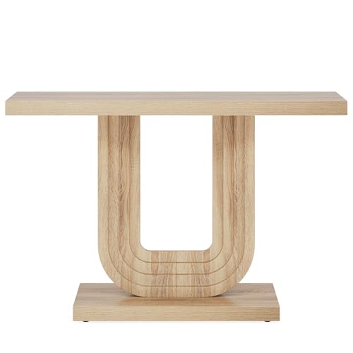 Tribesigns Farmhouse Entryway Table, 39" Narrow Console Table with Geometric Base, Wood Skinny Sofa Table Behind Couch with Storage for Living Room, Hallway, Foyer, Entrance Tribesigns