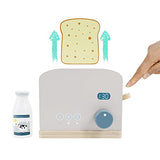 PairPear Pop up Toaster Play Kitchen Playset - Wooden Toy Food 11 Accessories for Kids PairPear