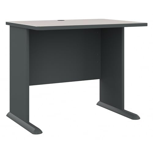 Bush Business Furniture Series A 36W Small Desk in White Spectrum and Slate, Compact Computer Table for Home or Professional Office - WoodArtSupply