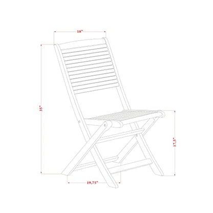 East West Furniture - DIFM5CWNA 5-Piece Mid Century Outdoor Table Set - A Mid Century Outdoor Table Oval Tabletop and 4 Patio Outdoor Chairs with Solid Back, Medium, Natural Finish - WoodArtSupply