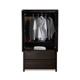 Grain Wood Furniture Shaker 2-Door Wardrobe, Solid Wood with Expresso Finish Grain Wood Furniture