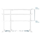 Fromann Dual Motor Electric Standing Desk Frame 3 Tier Legs Height Adjustable Handset with USB A+ C Ports Sit Stand up Desk Base for Home and Office (White) Fromann