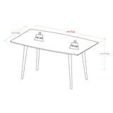 Walker Edison 6 Person Mid Century Modern Wood Hairpin Rectangle Dining Room Kitchen Table Set Dining Chairs, 60 Inch, Brown Walker Edison