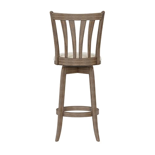 Hillsdale 29.5" Savana Wood Swival Bar Height Stool, Brown Gray Hillsdale