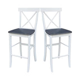 IC International Concepts X-Back BarHeight Stool-30 Seat Height Stool, 30 Inches, White/Heather Gray IC International Concepts