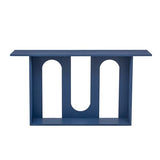 Knocbel Entryway Console Table with Curved Design and Ash Veneer, Modern Sofa End Tables with Top Bottom Shelf for Living Room Hallway, 15.7" D x 60" W x 31.5" H Navy Blue Knocbel