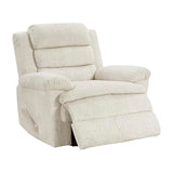 Lexicon Swivel Glider Reclining Chair, Textured Microfiber Manual Recliner, Comfy Nursery Glider Recliner, Swivel Reclining Chair for Living Room/Office/Bedroom/Apartment, Beige