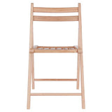 Robin Folding Chairs | 4-PC Set | Solid Wood | Natural Finish | Contoured Back | Slatted Seat | Foldable & Easy to Store | No Assembly Required Casafoyer