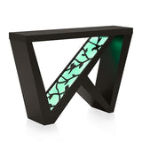 HOMES: Inside + Out Naomi Modern Decorative Accent LED Console Table with W-Shaped Legs and Remote, Wood Entryway Furniture for Living Room, Hallway, Entrance, Small Spaces, Black HOMES: INSIDE + OUT