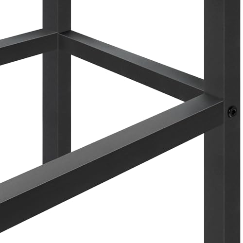 MAHANCRIS Bar Stools, Set of 2 Bar Chairs with Footrest, 2-Piece Dining Stools, 25.8-Inch Height, Rectangular Industrial Bar Stools, Strong Metal Frame, for Dining Room, Kitchen, Black BAHB0101 MAHANCRIS