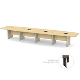 Thaweesuk Shop 18 ft Natural Aspen Modern Boat Shaped Conference Table Room Wood Hide Wires Inside Elliptical Metal Legs Desk Grommets Racetrack Black Power Data Modules Boardroom Furniture Business Generic