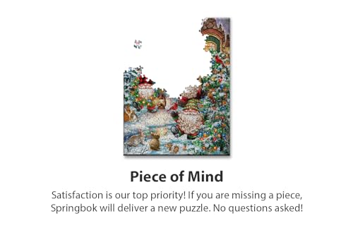 Springbok Gnome Village 500 Piece Holiday Jigsaw Puzzle- Made in The USA with Unique Precision fit Pieces for a Great Puzzling Experience Springbok