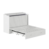 AFI, Southampton Murphy Bed Chest Full with 6" Mattress, Built-in USB Charger & Storage Drawer, White AFI
