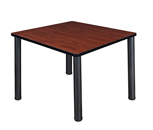 Kee 36" Square Breakroom Table- Cherry/ Black Regency Seating