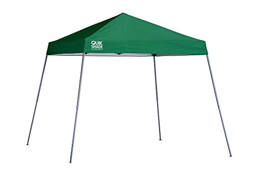 Quik Shade Expedition 10 x 10-Foot Instant Canopy, Slant Leg Outdoor Tent, 64 Square Feet of Shade for 8-12 People - Green Quik Shade