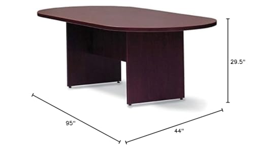 Offices To Go 8 Ft Conference Room Table 95" W X 44" D X 29 1/2" H Weight: 212 Lbs One Piece Top Slab Base - American Dark Cherry Offices To Go