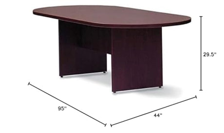 Offices To Go 8 Ft Conference Room Table 95" W X 44" D X 29 1/2" H Weight: 212 Lbs One Piece Top Slab Base - American Dark Cherry Offices To Go