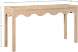 Meridian Furniture 99041Natural-S Fiora Collection Modern | Contemporary Console Table with Rich Natural Finish, Scalloped Aprons, 54" W x 16" D x 30" H, Natural Meridian Furniture