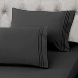 EaseHome Full Size Sheets - Extra Soft Full Sheets with 18-inch Deep Pocket, Premium Bedding Collection - Extra Soft Breathable Wrinkle Fade Stain Resistant Hypoallergenic - 4 Piece (Full, Black) EaseHome