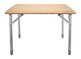 Camco Folding Bamboo Table with Aluminum Legs | Natural Bamboo Top | Lightweight for Added Portability (51895) Camco