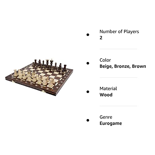 Handmade European Wooden Chess Set with 21 Inch Board and Hand Carved Chess Pieces Chess and games shop Muba