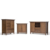 SIMPLIHOME Redmond SOLID WOOD 39 inch Wide Transitional Medium Storage Cabinet in Rustic Natural Aged Brown with 3 Small Drawers, 1 Large Drawer SIMPLIHOME