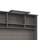 Bush Furniture Cabot 60W Single Pedestal L Desk with Hutch, Modern Gray Bush Business Furniture