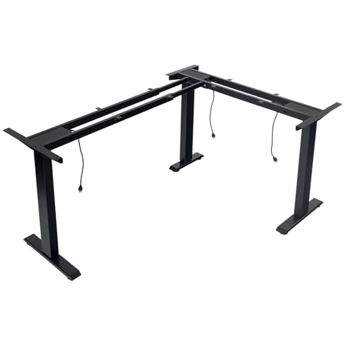 TOPSKY Electric Adjustable Standing and Sitting Computer Desk with 3 Legs for Home and Office 270lb Weight Capacity (Black, Triple) TOPSKY