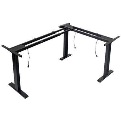 TOPSKY Electric Adjustable Standing and Sitting Computer Desk with 3 Legs for Home and Office 270lb Weight Capacity (Black, Triple)