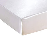 1 Piece Satin Fitted Sheet Only Classic Luxury Silky Soft Bed Sheets Solid Color (Twin, White) JUWENIN