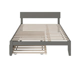 AFI Boston Queen Size Platform Bed with Twin XL Trundle in Grey AFI