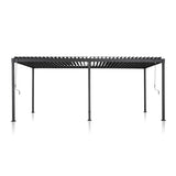 MIRADOR 80S Louvered Pergola 10' x 20', Modern Style with Adjustable Louvers and Integrated Drainage System for Deck Garden Yard, Easy Installation, Plus Size, Charcoal MIRADOR
