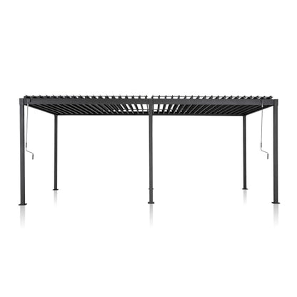 MIRADOR 80S Louvered Pergola 10' x 20', Modern Style with Adjustable Louvers and Integrated Drainage System for Deck Garden Yard, Easy Installation, Plus Size, Charcoal