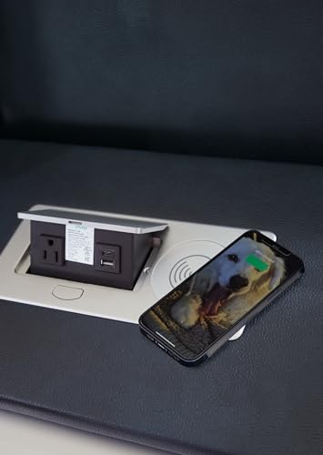 Signature Design by Ashley Fyne-Dyme Contemporary Power Reclining Sofa with USB Charging Ports and Adjustable Headrest, Blue Signature Design by Ashley