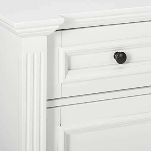 Kings Brand Furniture White Finish Wood Buffet Breakfront Cabinet Console Table With Storage, Drawers, Shelves - WoodArtSupply