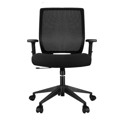 Schwake Ergonomic Office Chair Home Mesh Desk Chair with Adjustable Arms - Mid Back Computer Chairs for Adults - Swivel Task Chair Comfortable for Home Office (Black) Schwake