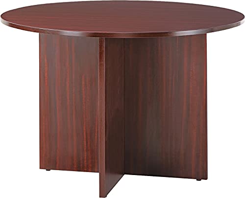 Alera VA7142MY Valencia Round Conference Table W/Legs, 29 1/2h X 42 Dia, Mahogany Alera