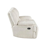 Lexicon Manual Reclining Chair-Textured Microfiber Wall Hugger Recliner, Tab Pull Reclining, Pillow Top Arms, for Living Room/Theater Seating/Apartment, Easy Assembly, Vanilla Beige