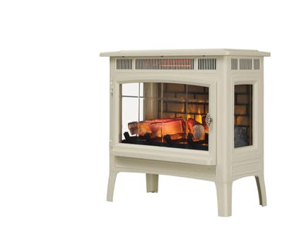 duraflame Freestanding Electric Fireplace Stove Heater with 3D Flame Effect for 1,000 Sq. Ft. Room, Cream