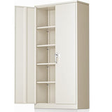 Greenvelly Metal Garage Storage Cabinet with Doors and Shelves,72" Steel Locking Garage Storage Cabinet,Metal Office Storage Cabinet for Home,School,Garage(Grey) Greenvelly