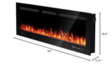 Silonn 50″Smart Electric Fireplace Heater with App & Remote Control, 5300 BTU Heat Output, Ultra-Slim Wall-Mounted or Recessed Electric Fireplace Inserts with Timer, 20 Flame Colors,WiFi Enabled Silonn