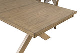 Roundhill Furniture Raven Wood Trestle Extendable Dining Table with Leaf, Glazed Pine Brown Roundhill Furniture