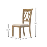 Roundhill Furniture Havre 5-Piece Dining Set, Pedestal Round Table with 4 Stylish Chairs, Oak Roundhill Furniture