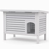 GDLF Outdoor Cat House Solid Wood Feral Cat Shelter with Waterproof Roof & Special Full Ventilation Design Keeps Multiple Cats Cool for Hot Summers 31.9" Lx18.9 Wx23.6 H GDLF