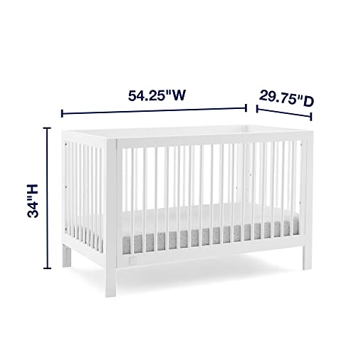 GAP babyGap Charlie 6-in-1 Convertible Crib - Greenguard Gold Certified, Bianca White - WoodArtSupply