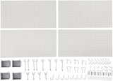 Amazon Basics Rectangular Metal Pegboard Kit for Wall Storage, Rust and Scratch Resistant, 48-Piece, Gray Amazon Basics