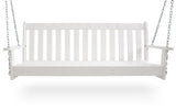 POLYWOOD GNS60WH Vineyard 60" Swing, White Polywood