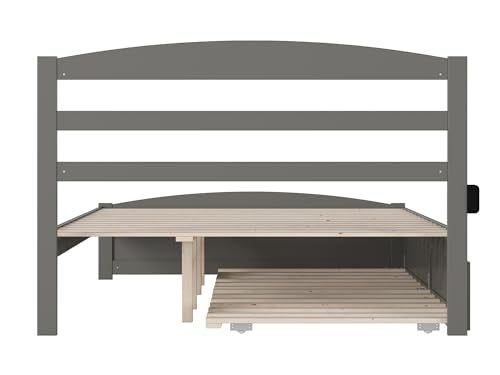 AFI, Warren Queen Platform Bed with Matching Footboard & Twin XL Trundle, Grey AFI