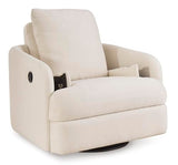 Signature Design by Ashley Modmax Coastal Press-Back Swivel Glider Rocker Recliner with Machine Washable Cover, Hidden Storage Compartments and 2 Bolster Pillows, Beige Signature Design by Ashley